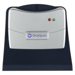 De OneSpan Digipass 905 met voet kan gepersonaliseerd worden met je eigen logo