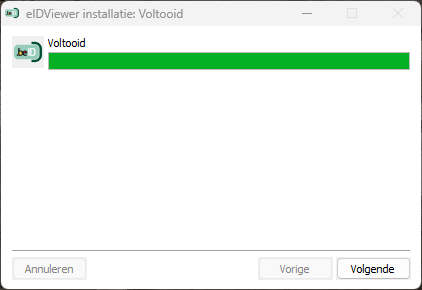 Na de installatie klik je op Volgende om verder te gaan.