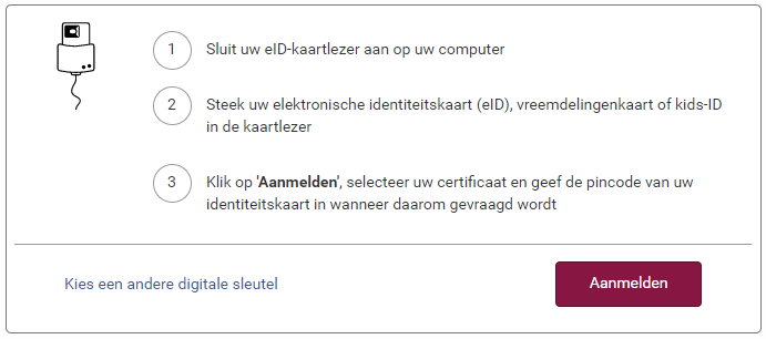 Klik op aanmelden om de authenticatie te starten.