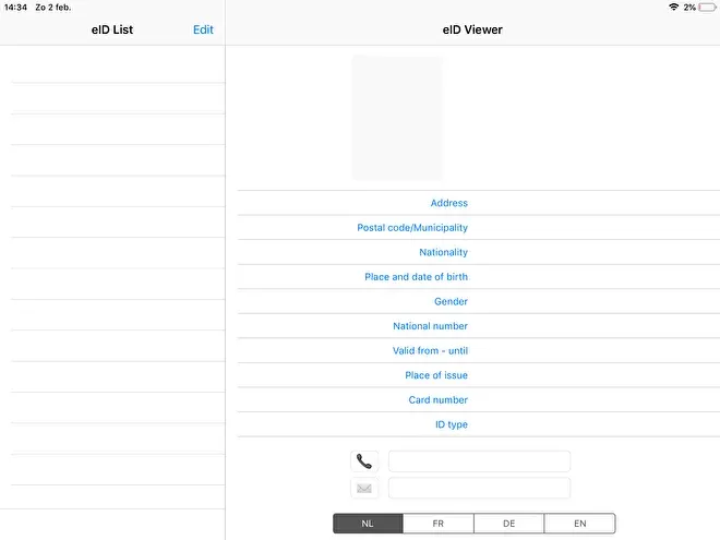eID uitlezen op iPad via eID-Viewer Pro